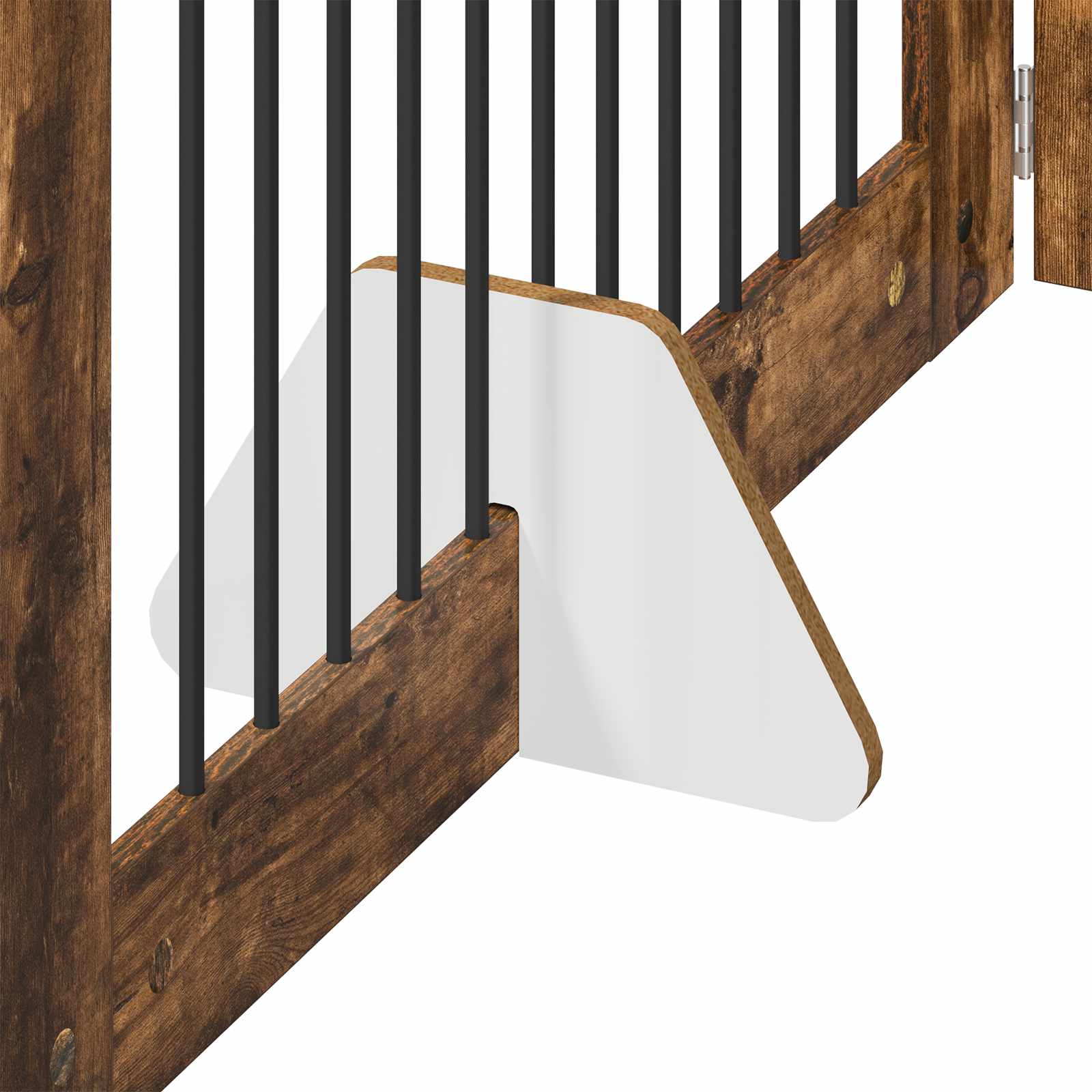 vidaXL Bramka dla psów z podpórkami 6 pcs Dąb wędzony 100 x 60 cm
