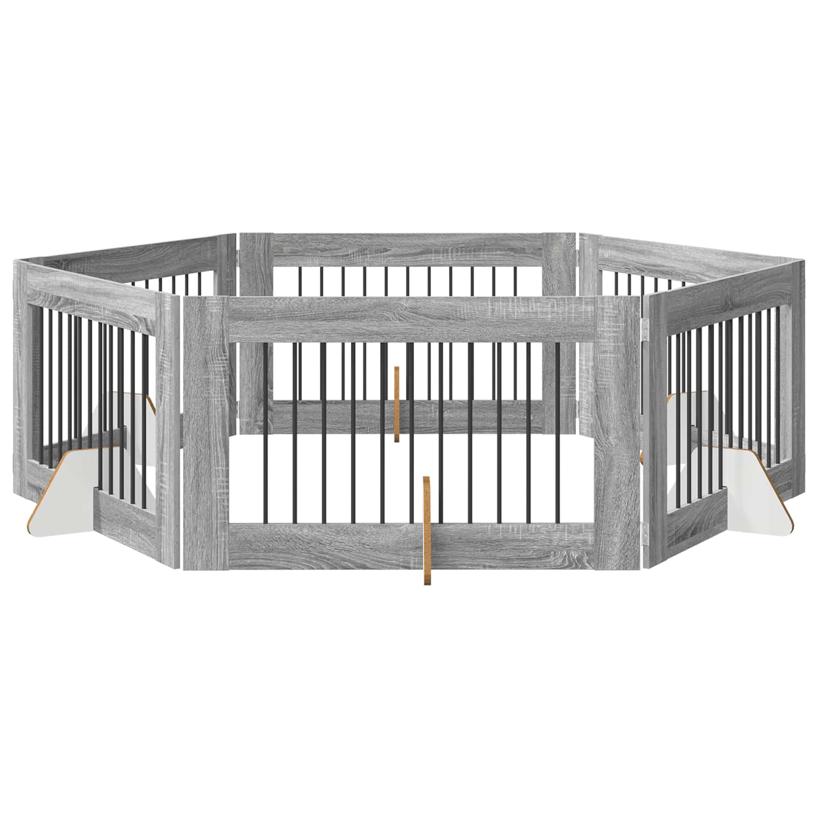 vidaXL Bramka dla psów z podpórkami 6 pcs Szary Sonoma 100 x 60 cm