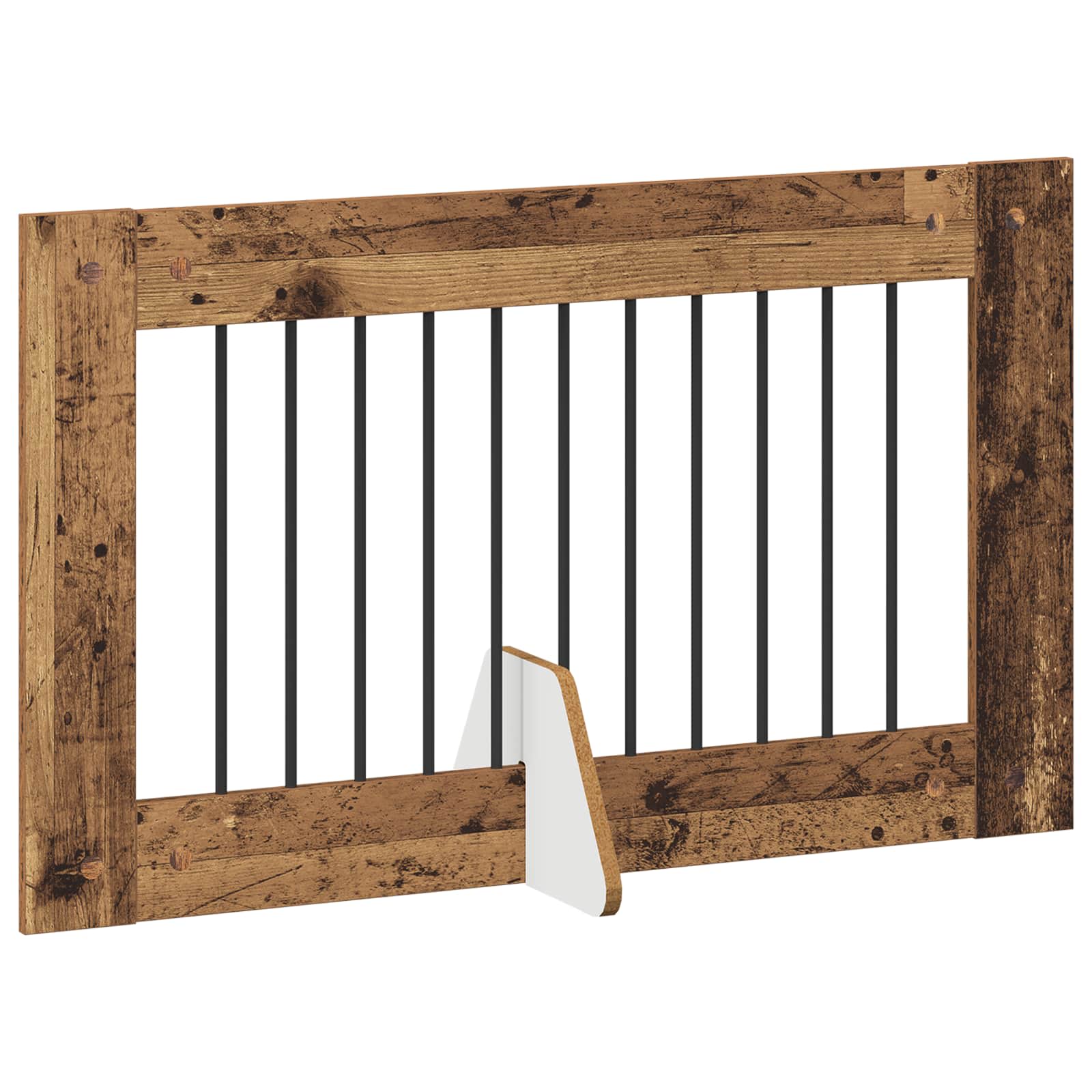 vidaXL Bramka dla psów z podpórkami 6 pcs Stare drewno 100 x 60 cm
