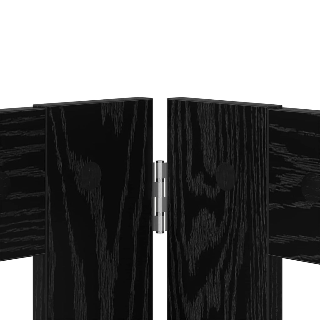 vidaXL Bramka dla psów z podpórkami 2 pcs Czarny dąb 80 x 60 cm