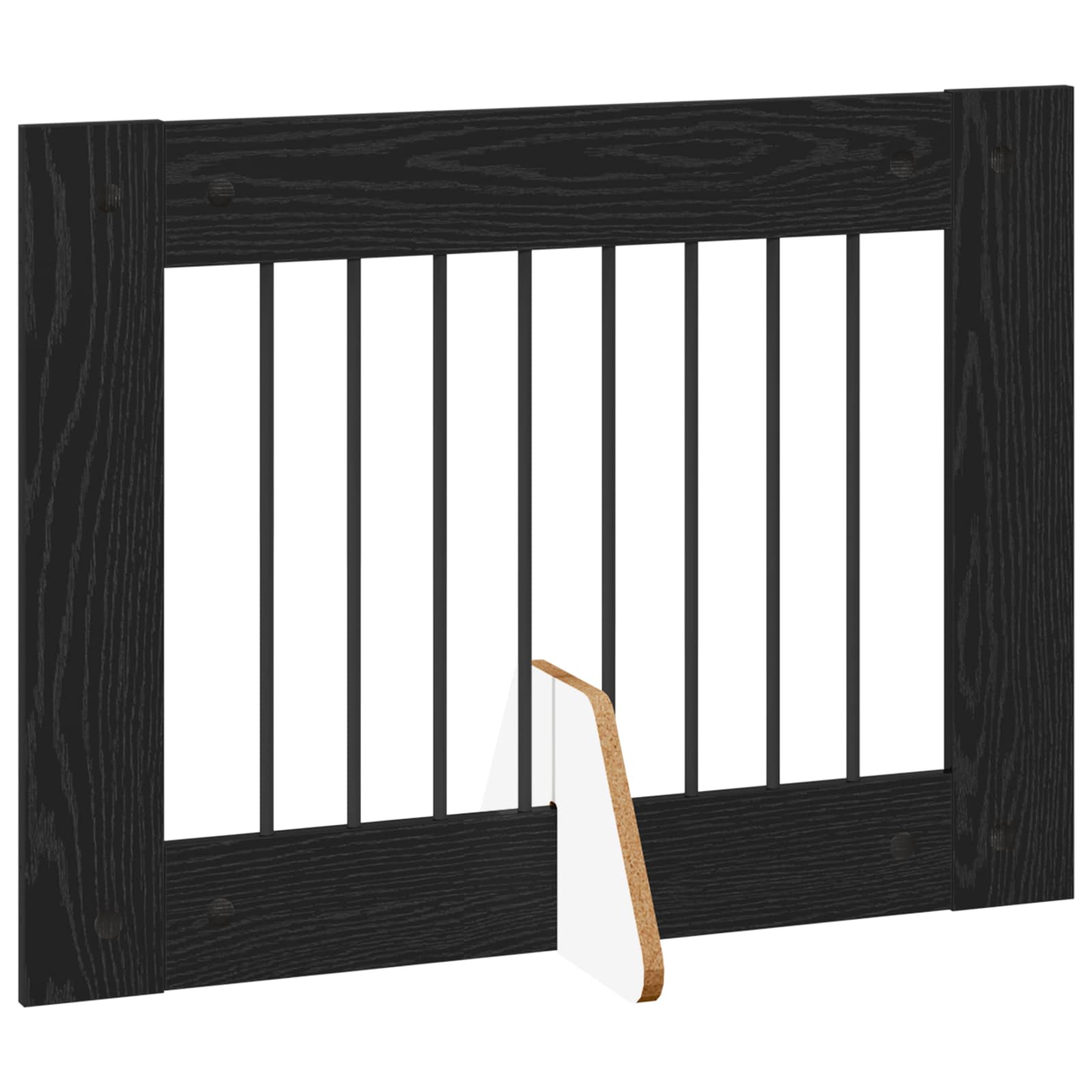 vidaXL Bramka dla psów z podpórkami 2 pcs Czarny dąb 80 x 60 cm