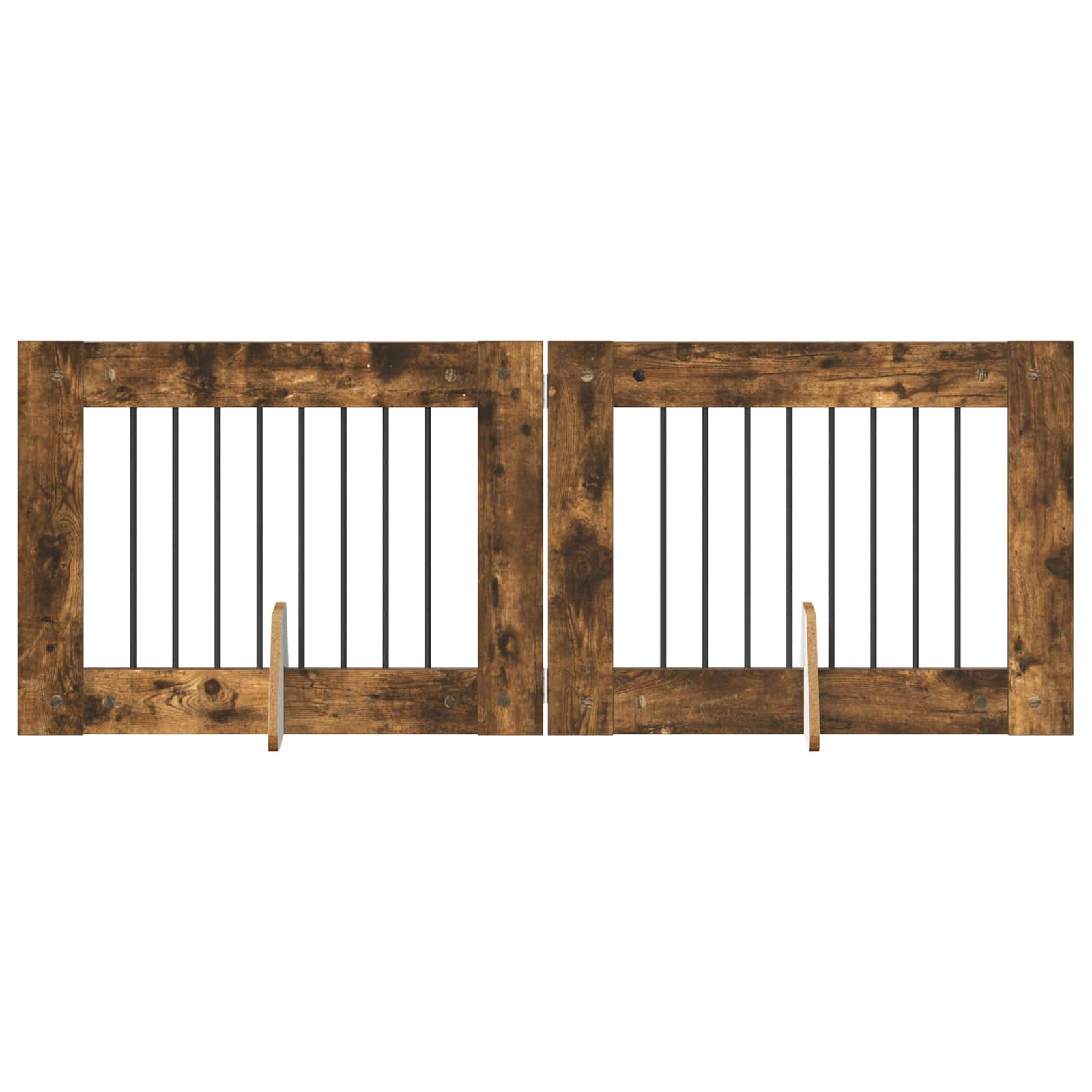 vidaXL Bramka dla psów z podpórkami 2 pcs Dąb wędzony 80 x 60 cm