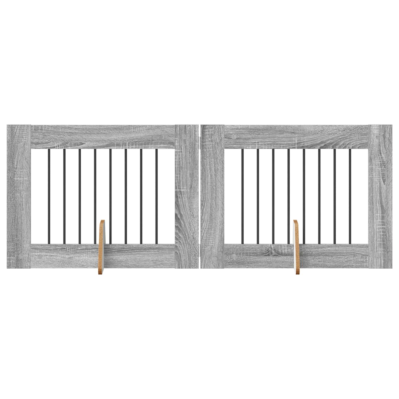 vidaXL Bramka dla psów z podpórkami 2 pcs Szary Sonoma 80 x 60 cm