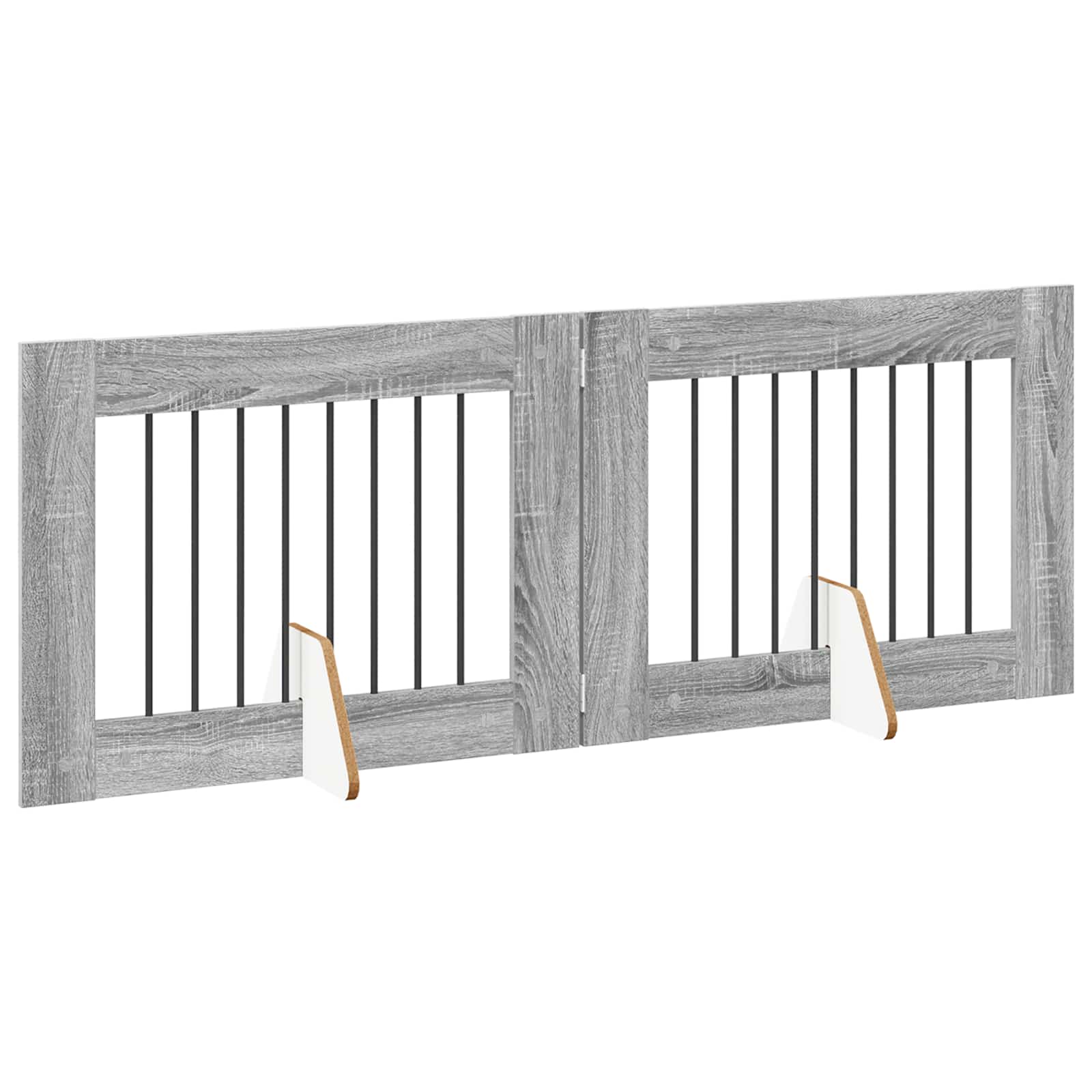 vidaXL Bramka dla psów z podpórkami 2 pcs Szary Sonoma 80 x 60 cm