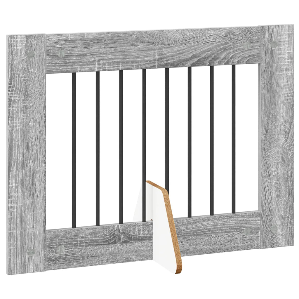 vidaXL Bramka dla psów z podpórkami 2 pcs Szary Sonoma 80 x 60 cm