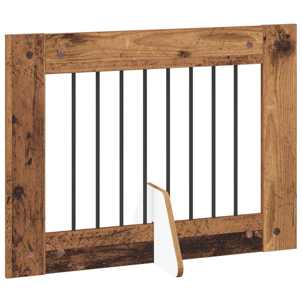 vidaXL Bramka dla psów z podpórkami 2 pcs Stare drewno 80 x 60 cm