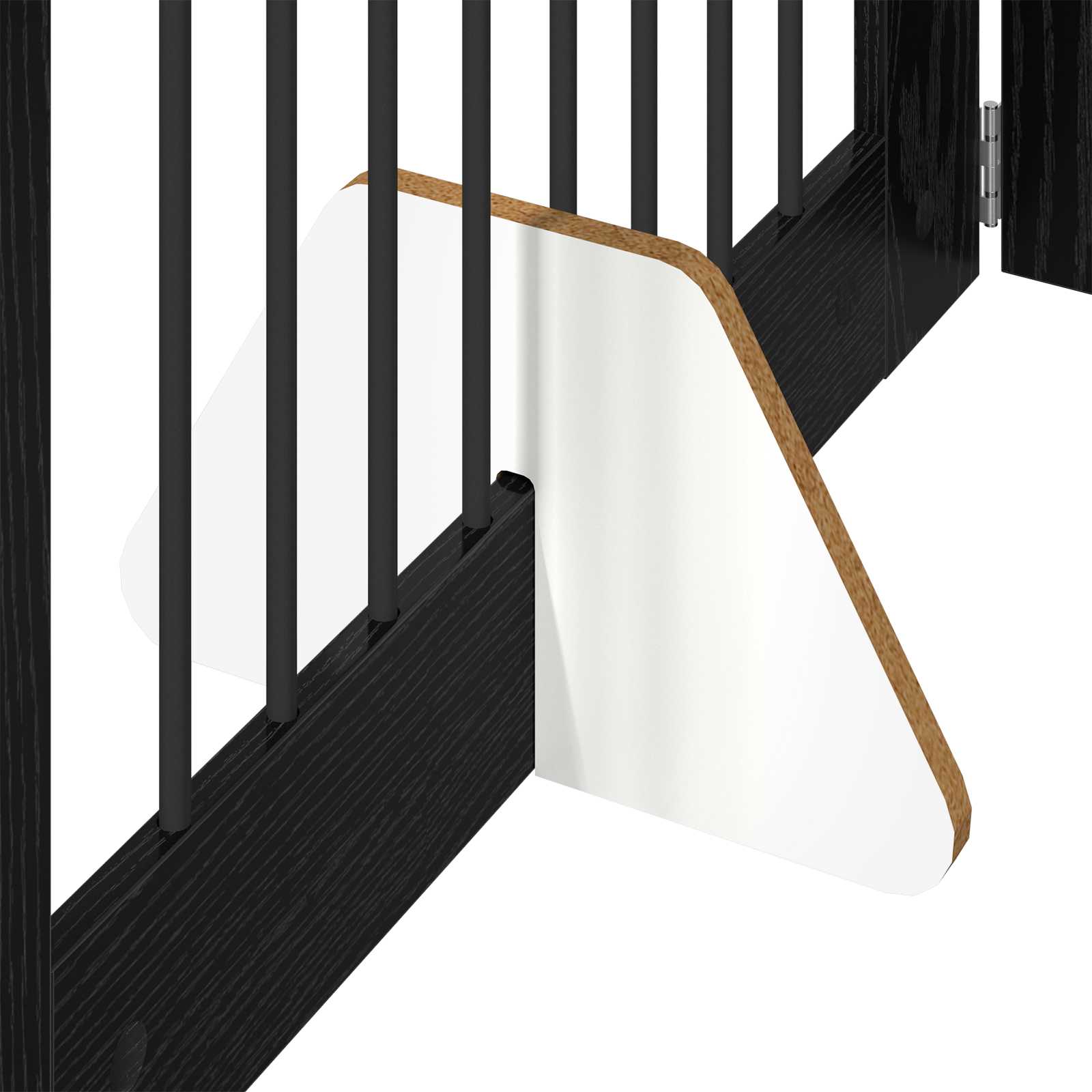 vidaXL Bramka dla psów z podpórkami 6 pcs Czarny dąb 80 x 60 cm