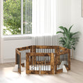 vidaXL Bramka dla psów z podpórkami 6 pcs Dąb wędzony 80 x 60 cm