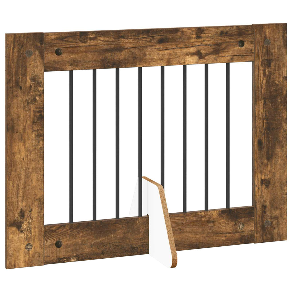 vidaXL Bramka dla psów z podpórkami 6 pcs Dąb wędzony 80 x 60 cm