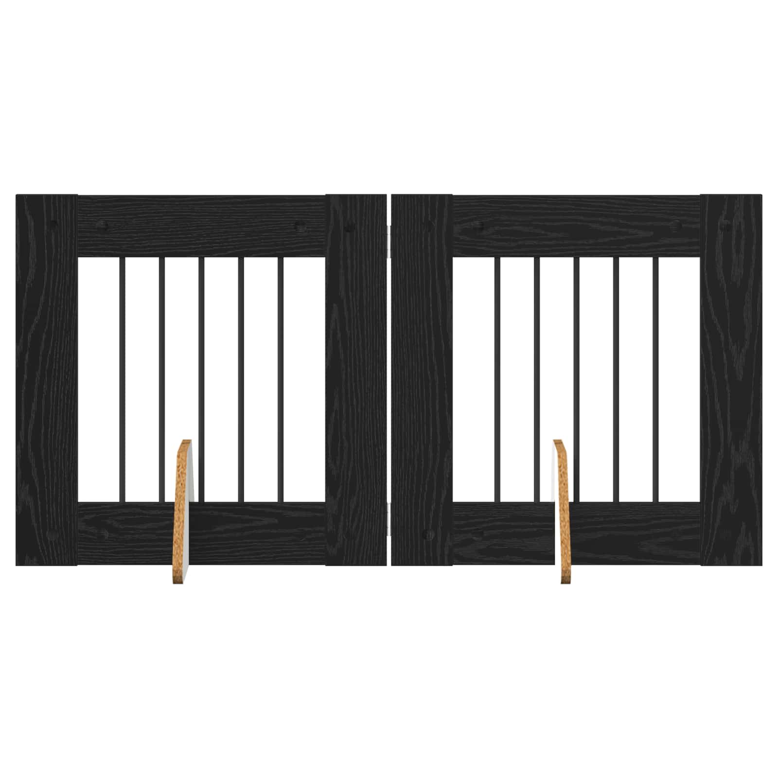 vidaXL Bramka dla psów z podpórkami 2 pcs Czarny dąb 60 x 60 cm