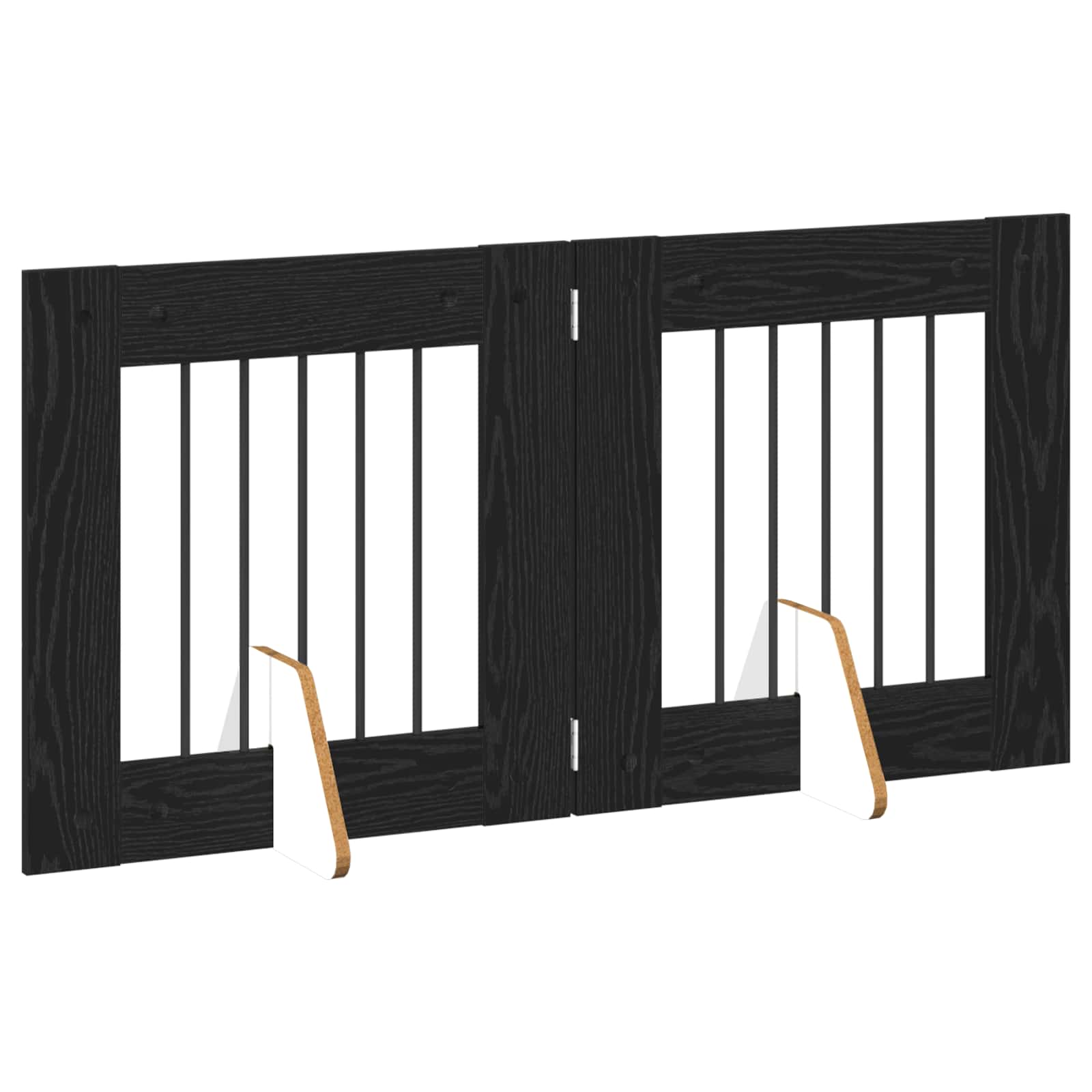 vidaXL Bramka dla psów z podpórkami 2 pcs Czarny dąb 60 x 60 cm