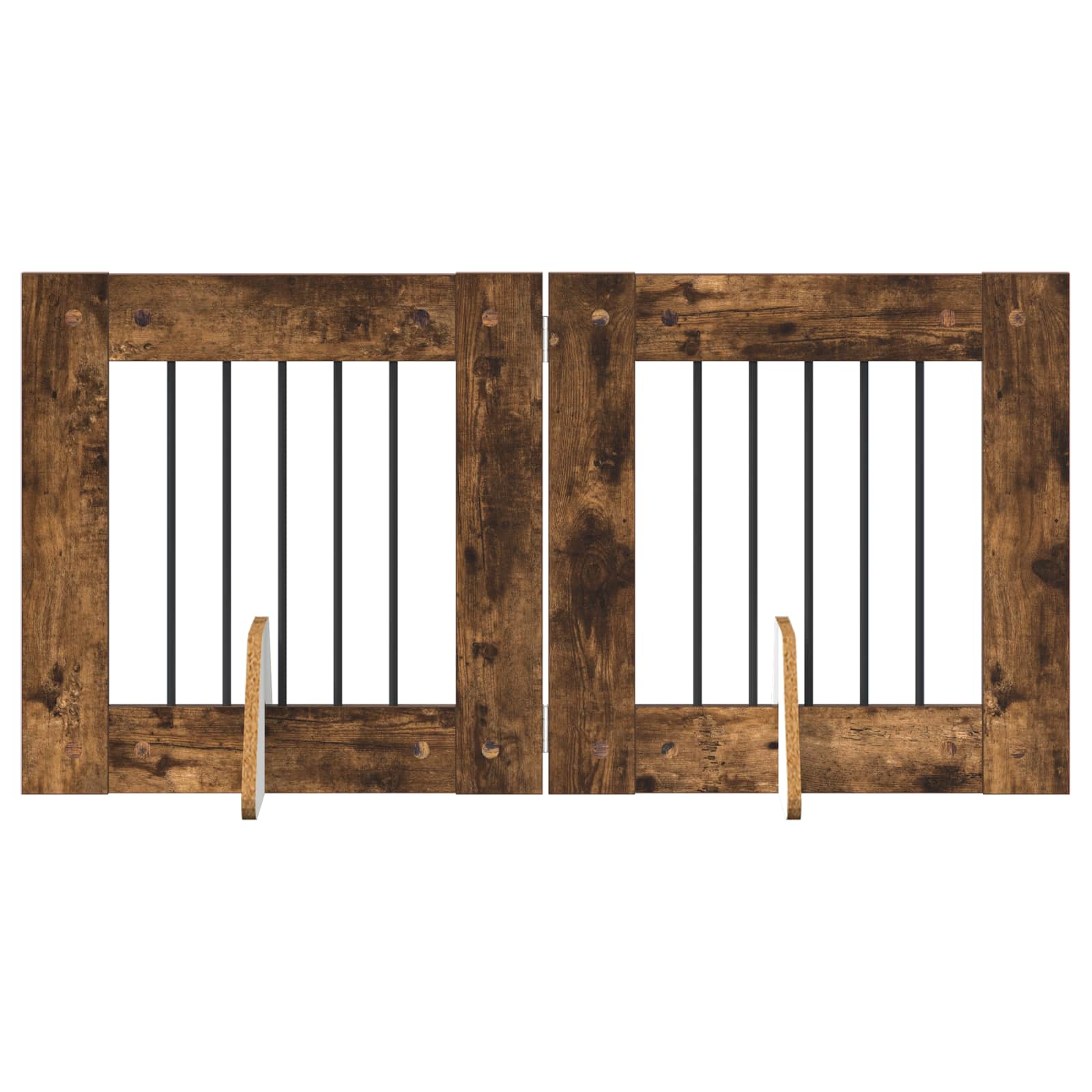 vidaXL Bramka dla psów z podpórkami 2 pcs Dąb wędzony 60 x 60 cm