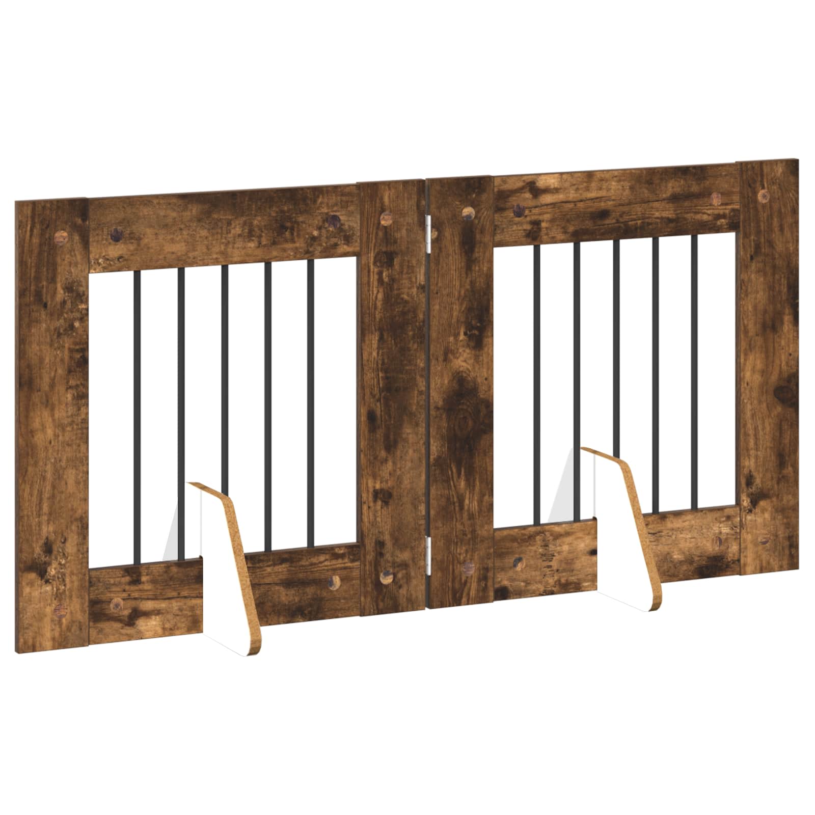 vidaXL Bramka dla psów z podpórkami 2 pcs Dąb wędzony 60 x 60 cm