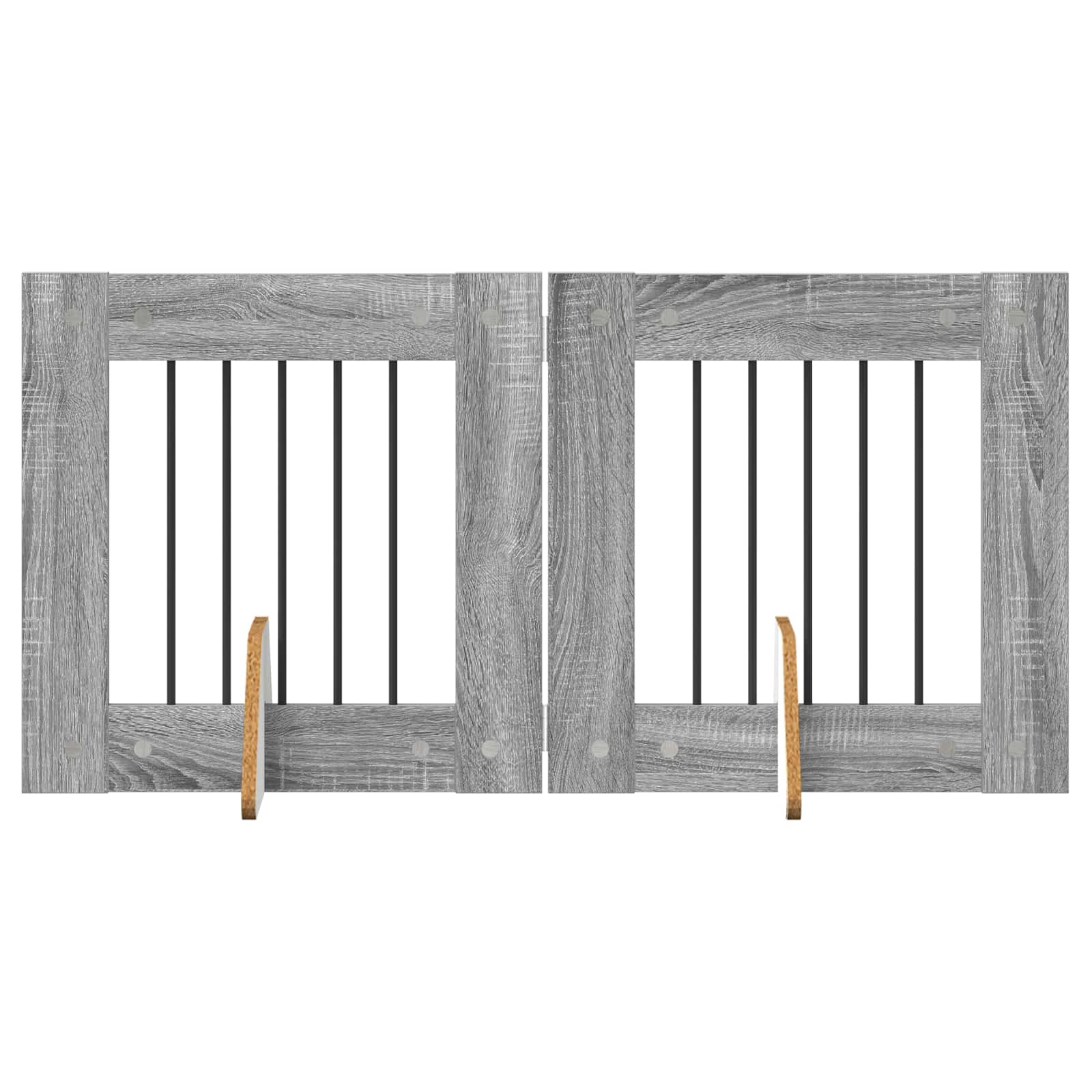 vidaXL Bramka dla psów z podpórkami 2 pcs Szary Sonoma 60 x 60 cm