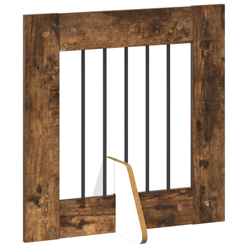 vidaXL Bramka dla psów z podpórkami 4 pcs Dąb wędzony 60 x 60 cm