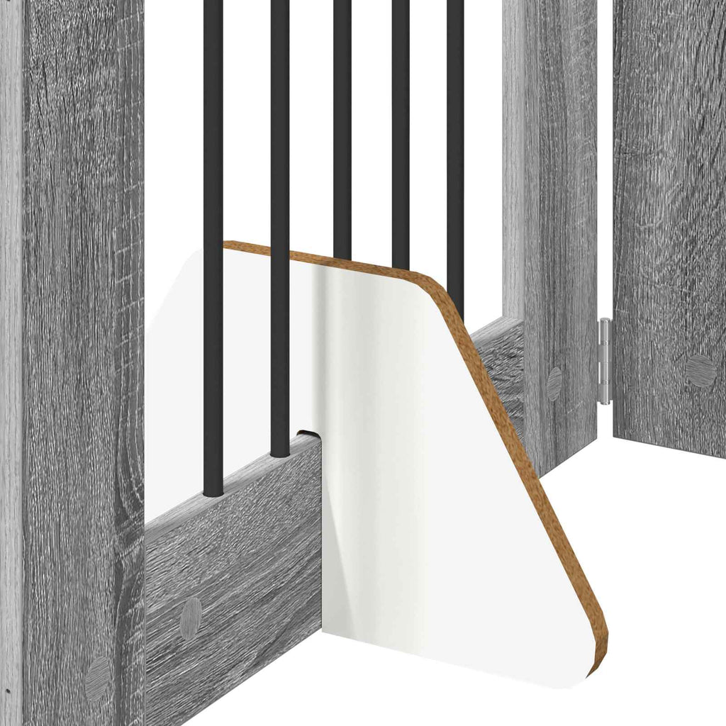vidaXL Bramka dla psów z podpórkami 4 pcs Szary Sonoma 60 x 60 cm