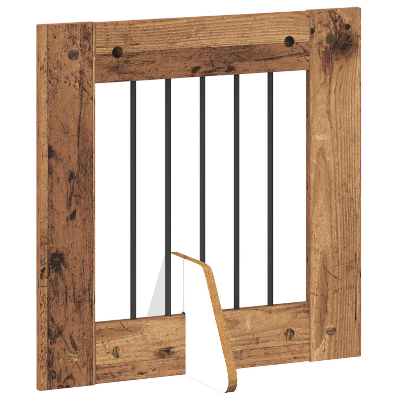 vidaXL Bramka dla psów z podpórkami 4 pcs Stare drewno 60 x 60 cm
