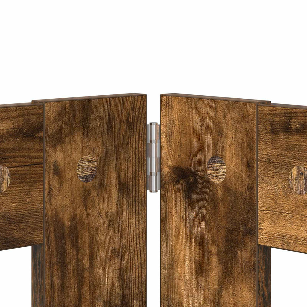 vidaXL Bramka dla psów z podpórkami 6 pcs Dąb wędzony 60 x 60 cm