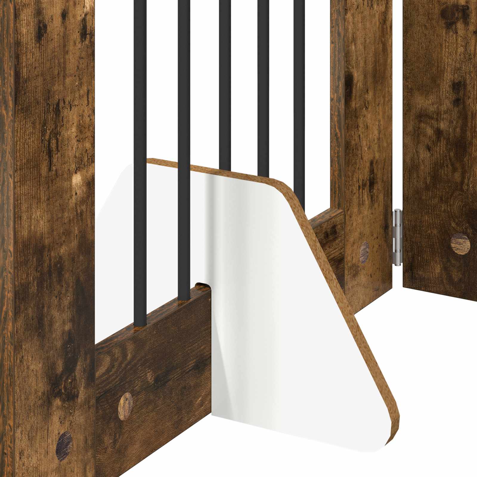 vidaXL Bramka dla psów z podpórkami 8 pcs Dąb wędzony 60 x 60 cm