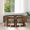 vidaXL Bramka dla psów z podpórkami 8 pcs Dąb wędzony 60 x 60 cm