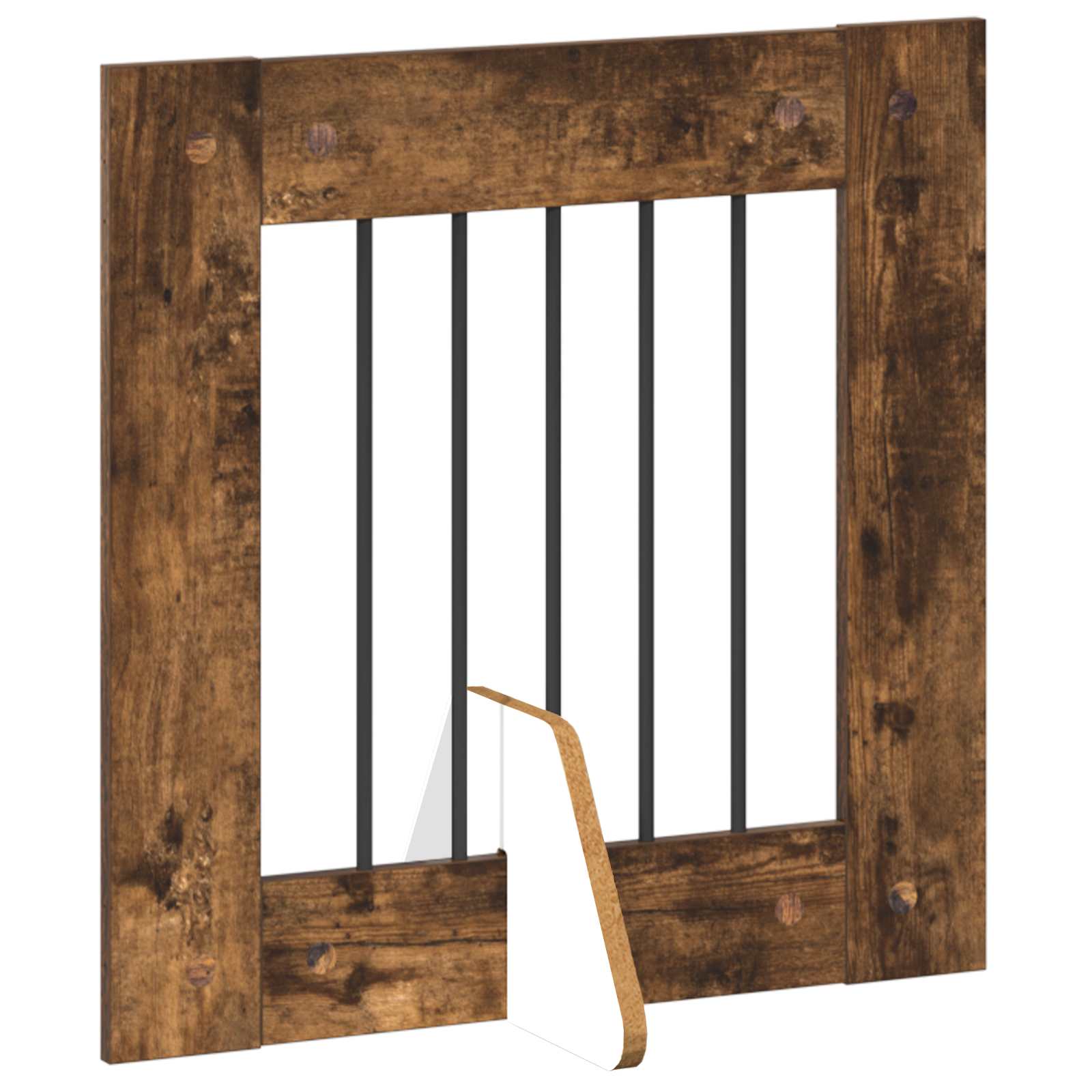 vidaXL Bramka dla psów z podpórkami 8 pcs Dąb wędzony 60 x 60 cm