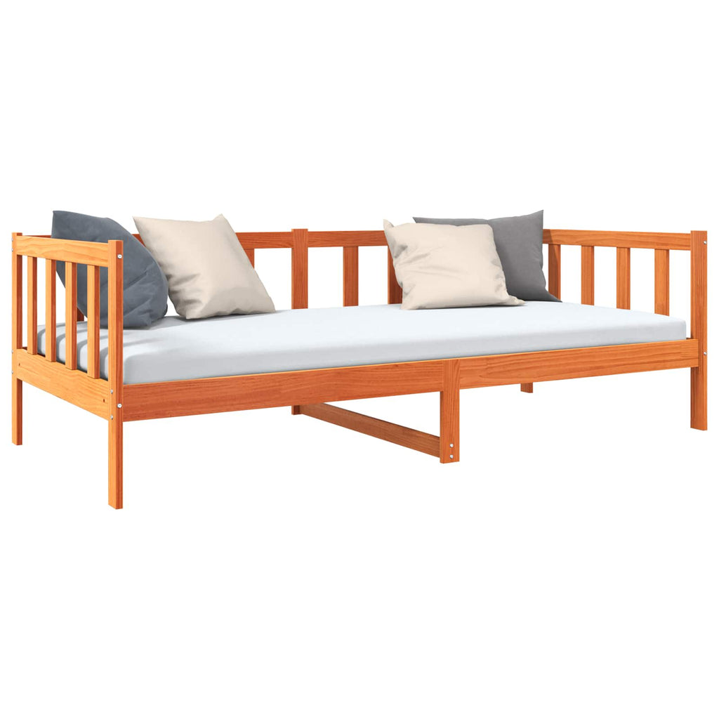 vidaXL Ramka łóżka Woskowy Brąz 90 x 190 cm Lite drewno sosnowe