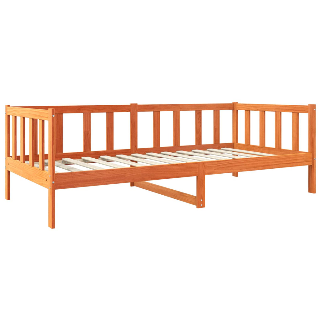 vidaXL Ramka łóżka Woskowy Brąz 90 x 190 cm Lite drewno sosnowe