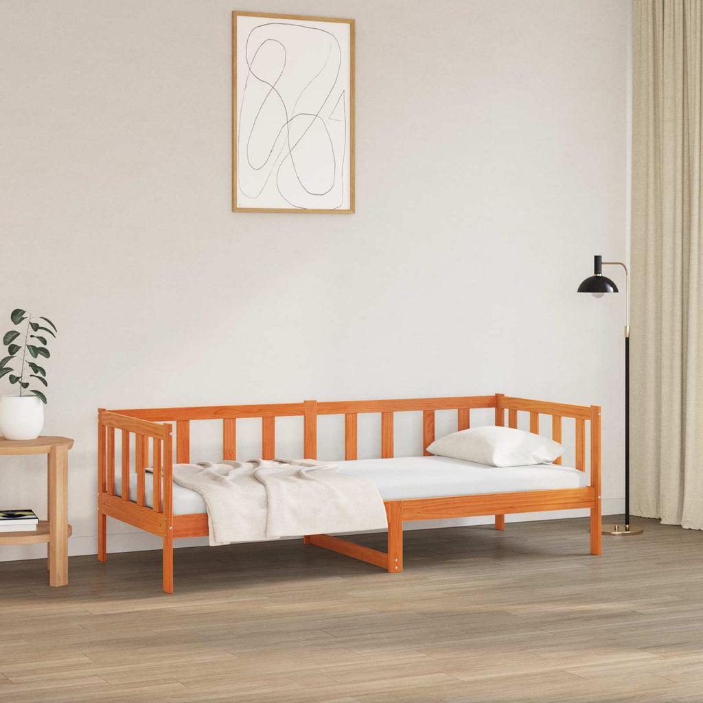 vidaXL Ramka łóżka Woskowy Brąz 80 x 200 cm Lite drewno sosnowe