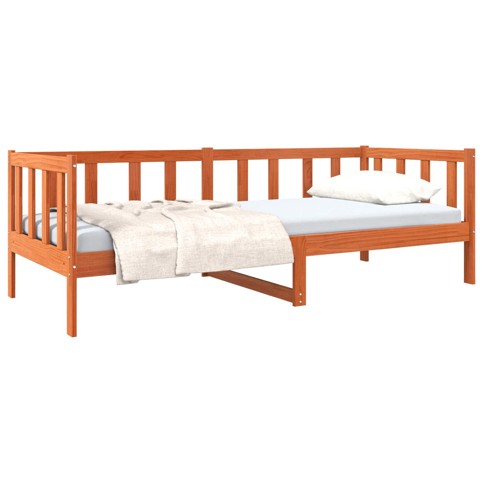 vidaXL Ramka łóżka Woskowy Brąz 80 x 200 cm Lite drewno sosnowe