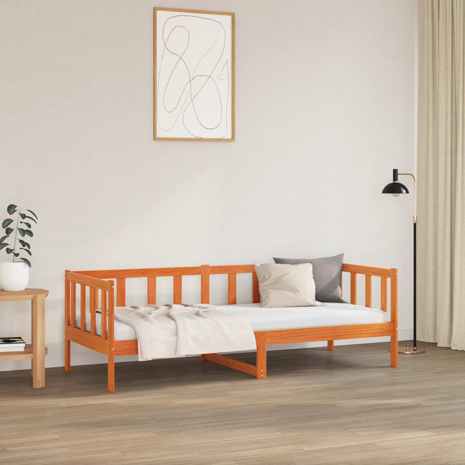 vidaXL Ramka łóżka Woskowy Brąz 90 x 190 cm Lite drewno sosnowe