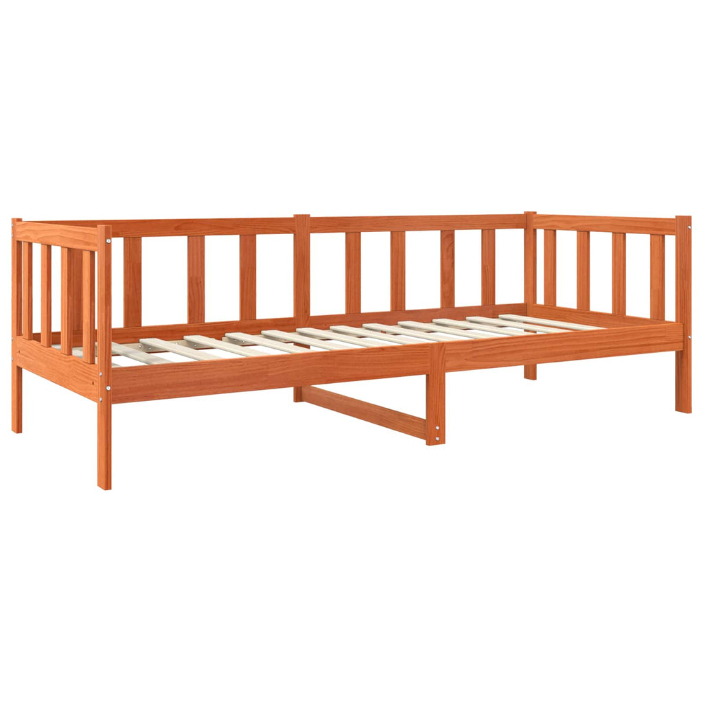 vidaXL Ramka łóżka Woskowy Brąz 90 x 190 cm Lite drewno sosnowe
