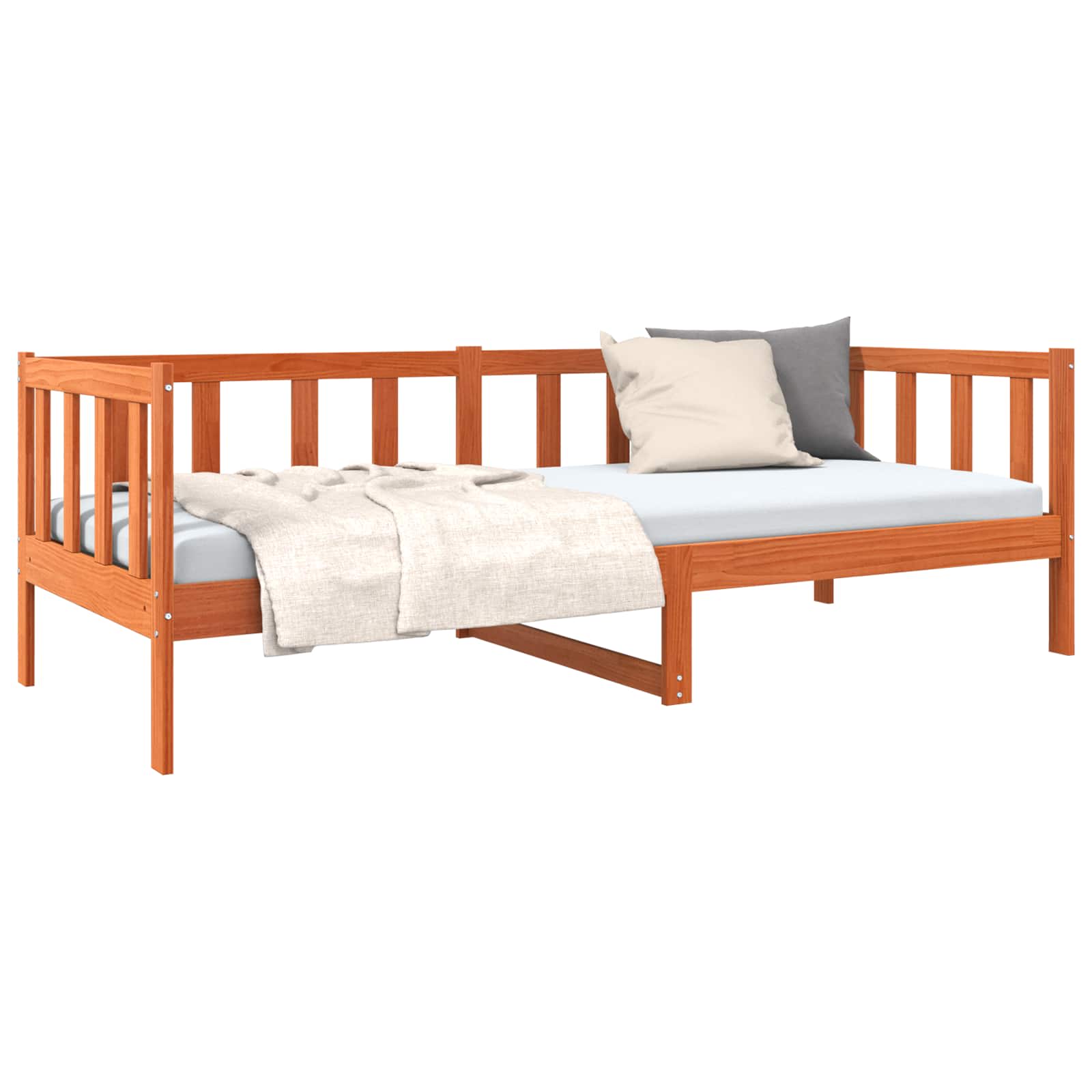 vidaXL Ramka łóżka Woskowy Brąz 90 x 190 cm Lite drewno sosnowe