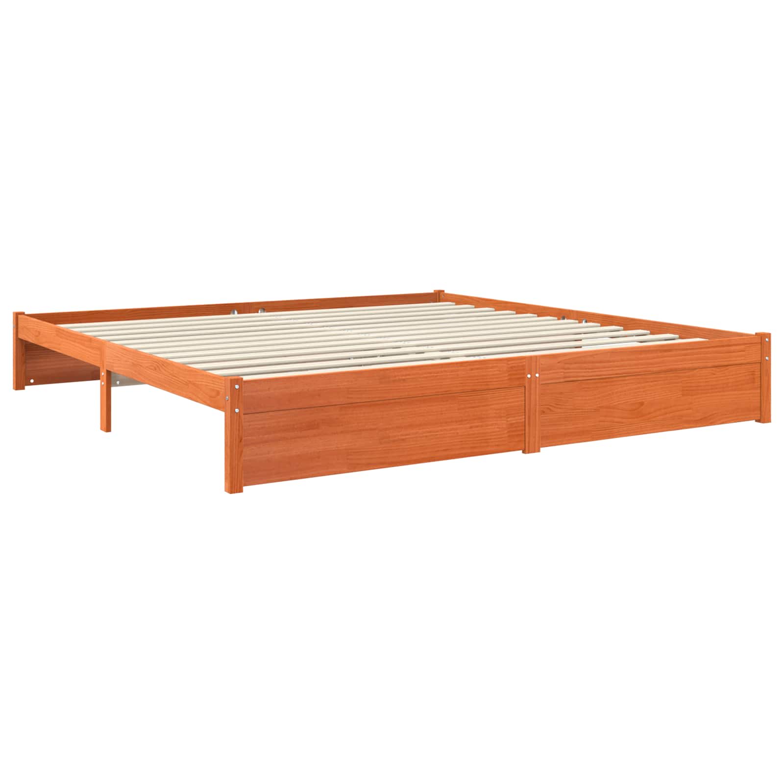 vidaXL Ramka łóżka Woskowy Brąz 200 x 200 cm Lite drewno sosnowe