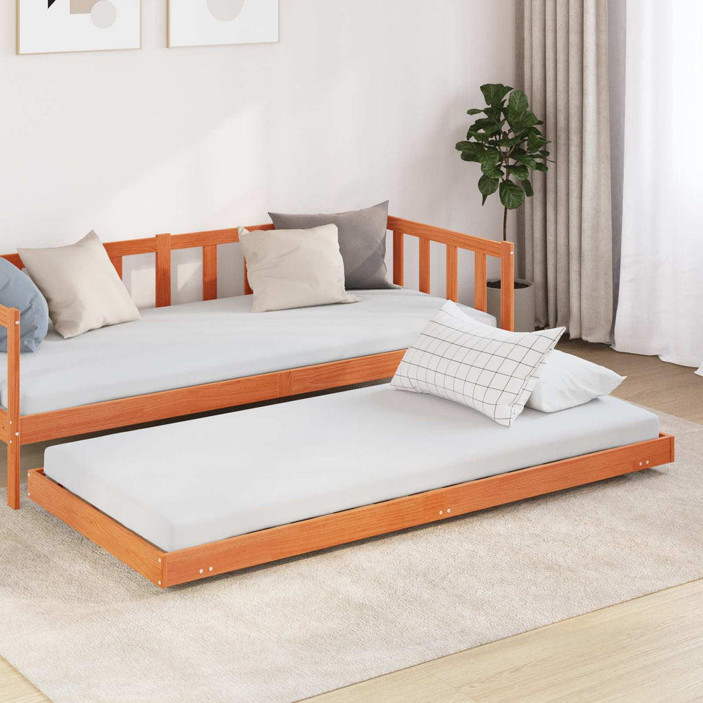 vidaXL Ramka łóżka Woskowy Brąz 80 x 200 cm Lite drewno sosnowe