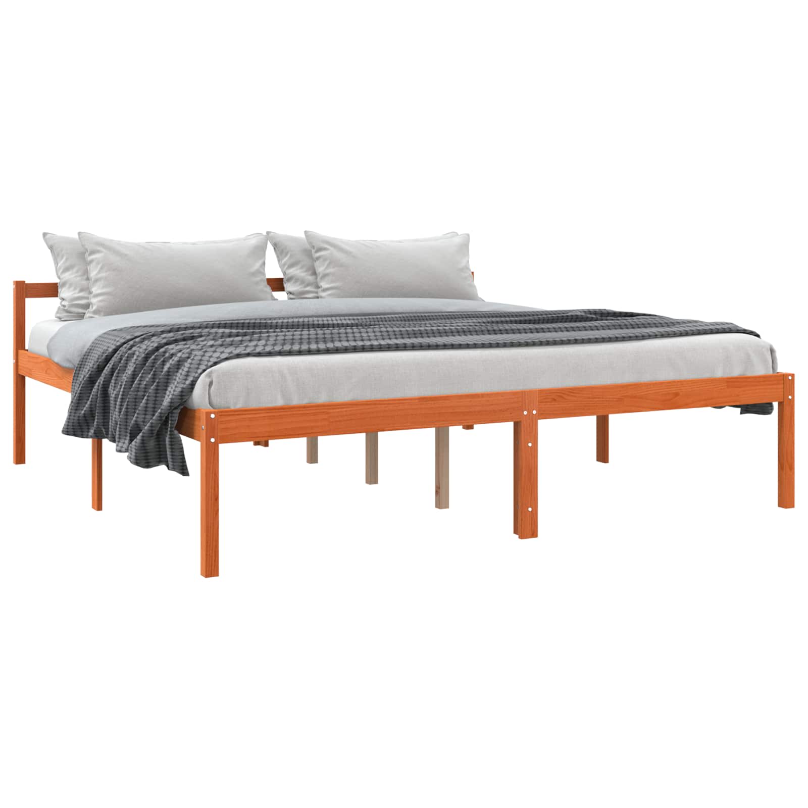 vidaXL Ramka łóżka Woskowy Brąz 200 x 200 cm Lite drewno sosnowe