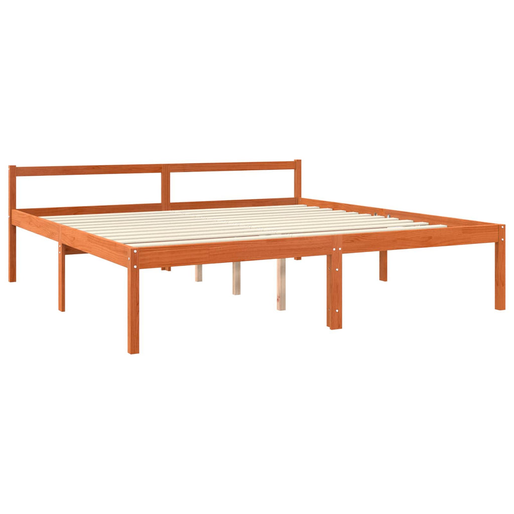 vidaXL Ramka łóżka Woskowy Brąz 200 x 200 cm Lite drewno sosnowe