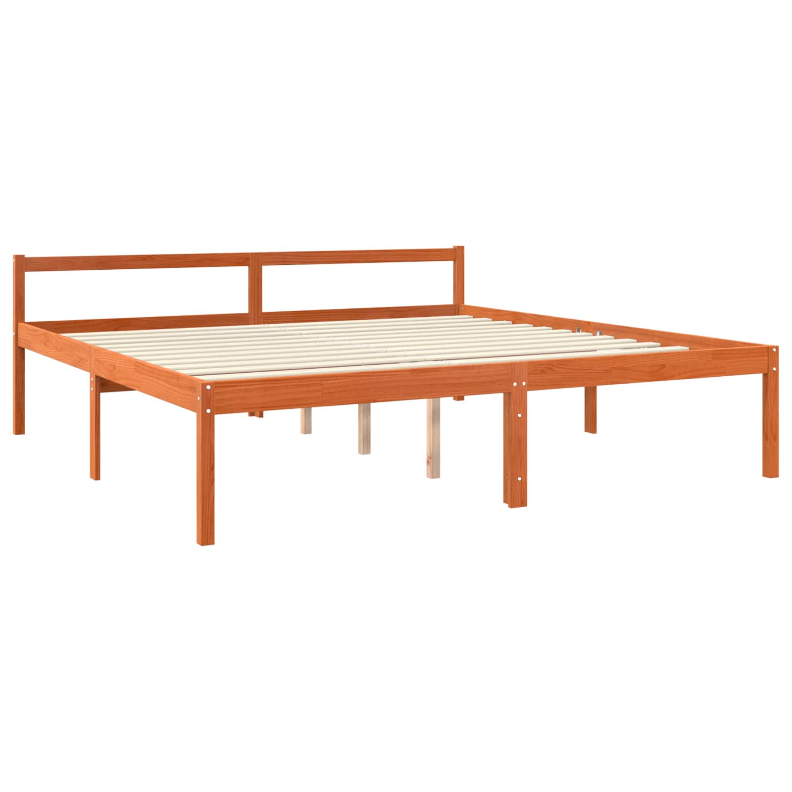 vidaXL Ramka łóżka Woskowy Brąz 200 x 200 cm Lite drewno sosnowe