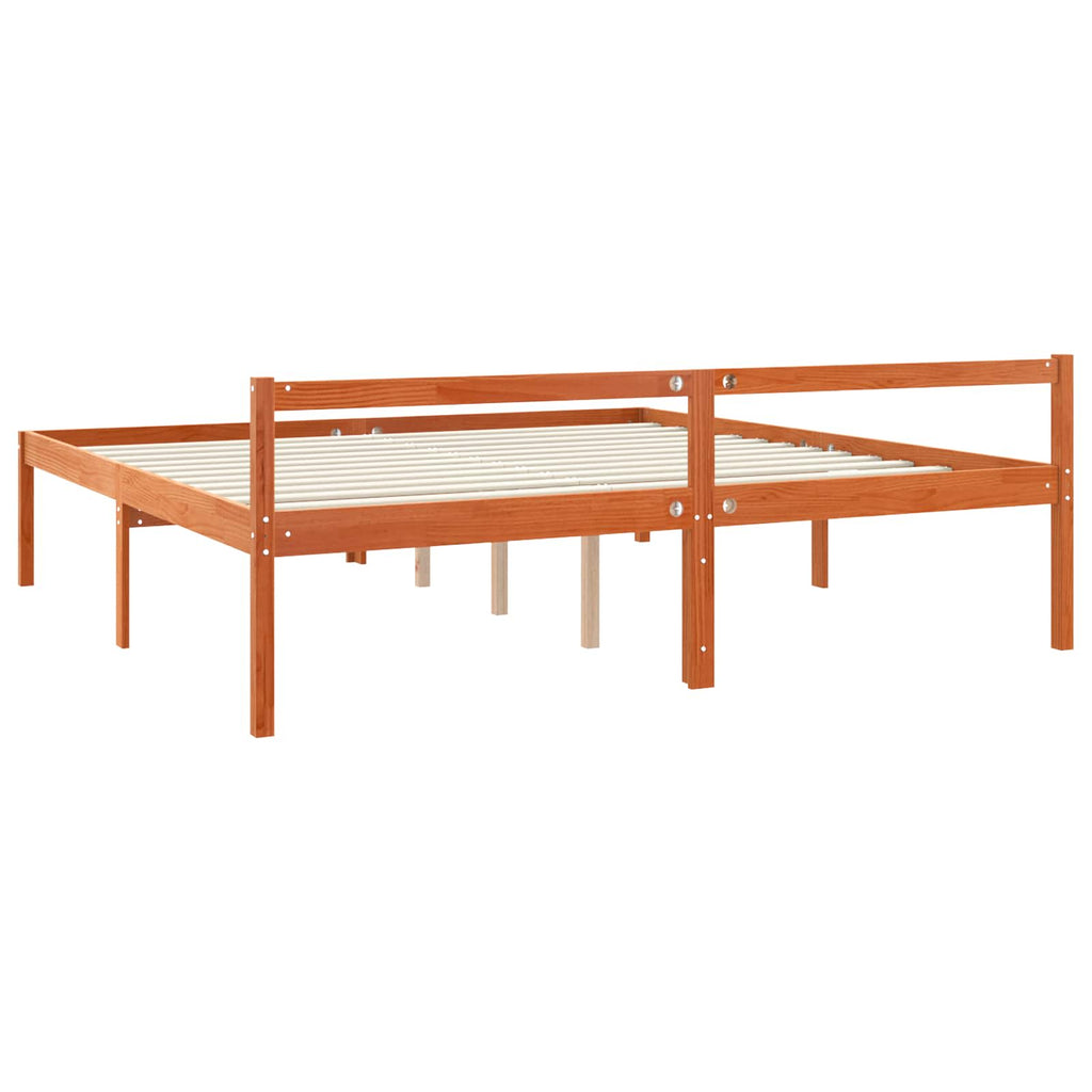 vidaXL Ramka łóżka Woskowy Brąz 200 x 200 cm Lite drewno sosnowe