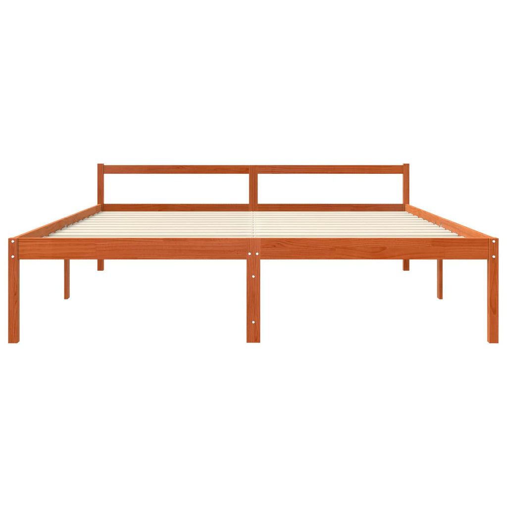 vidaXL Ramka łóżka Woskowy Brąz 200 x 200 cm Lite drewno sosnowe