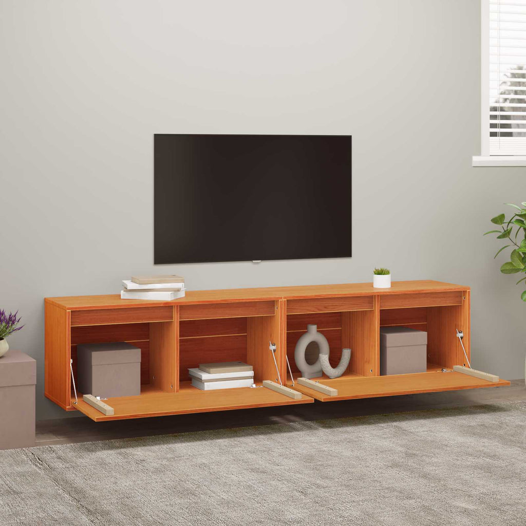 vidaXL Szafka ścienna z półką 2 pcs Woskowy Brąz 80 x 30 x 35 cm