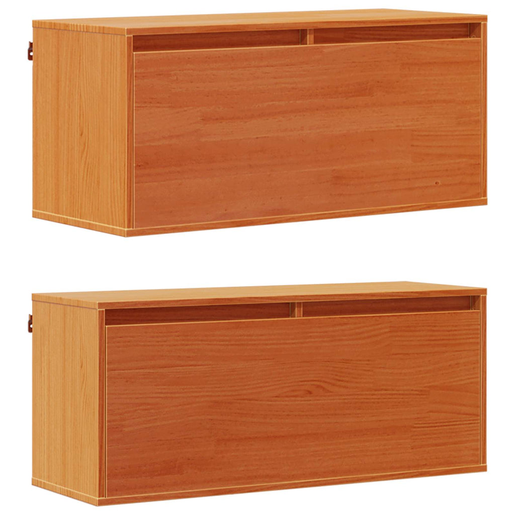 vidaXL Szafka ścienna z półką 2 pcs Woskowy Brąz 80 x 30 x 35 cm
