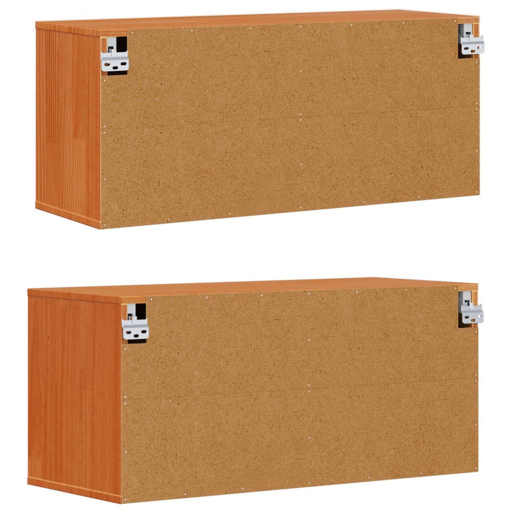 vidaXL Szafka ścienna z półką 2 pcs Woskowy Brąz 80 x 30 x 35 cm