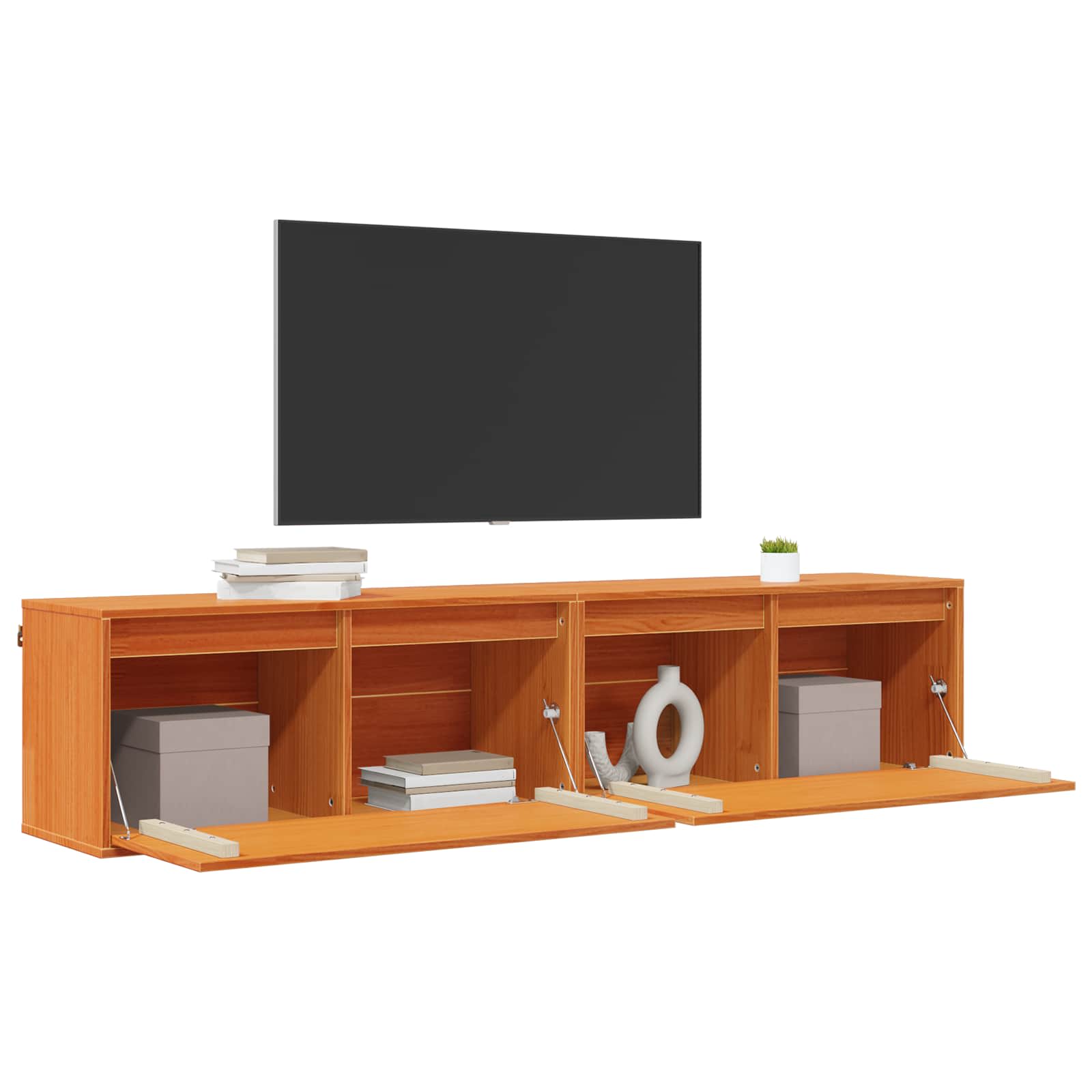 vidaXL Szafka ścienna z półką 2 pcs Woskowy Brąz 80 x 30 x 35 cm
