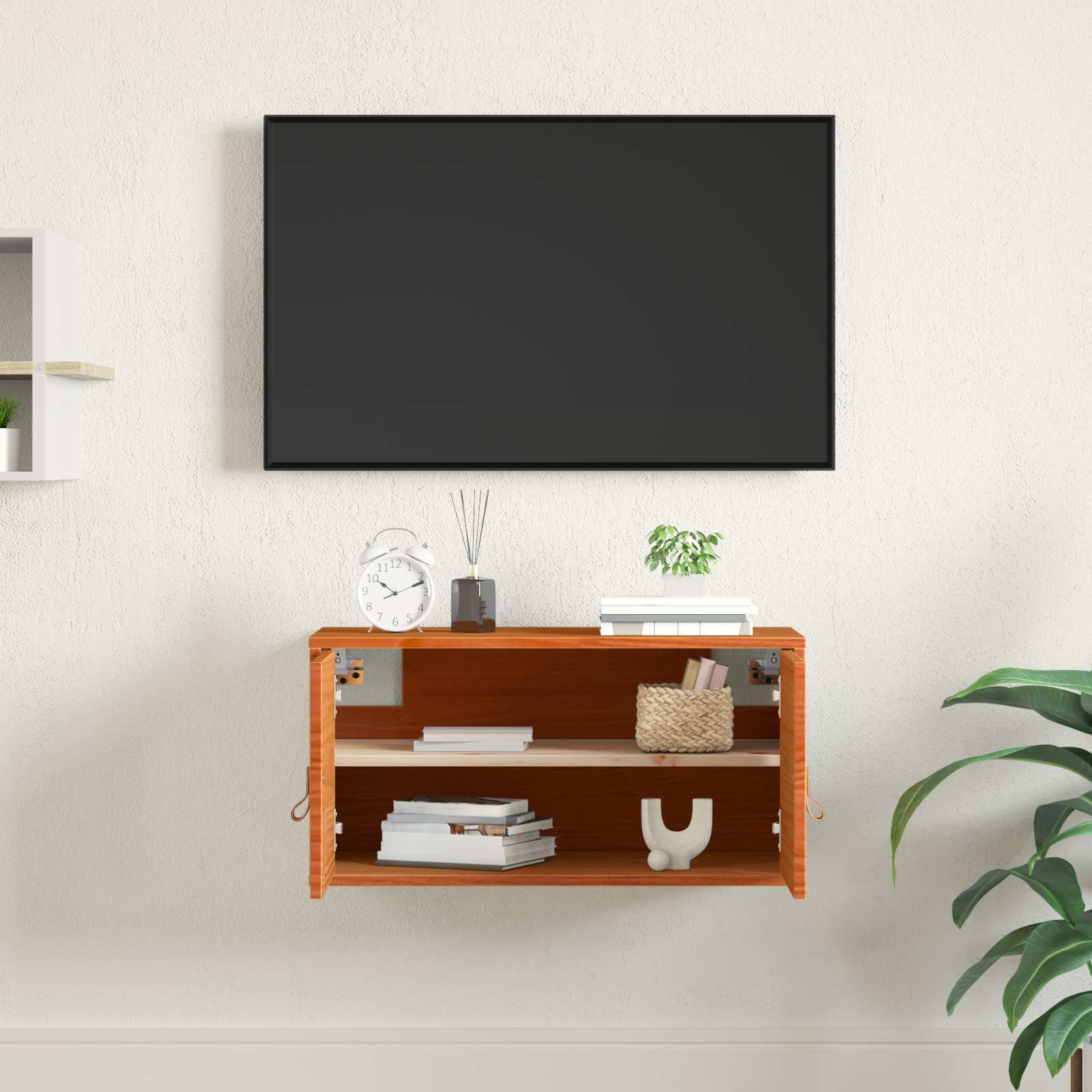vidaXL Szafka ścienna Woskowy Brąz 60 x 30 x 30 cm Lite drewno sosnowe