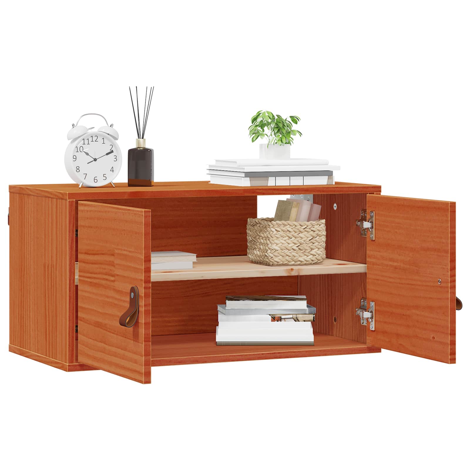 vidaXL Szafka ścienna z półką 2 pcs Woskowy Brąz 60 x 30 x 30 cm