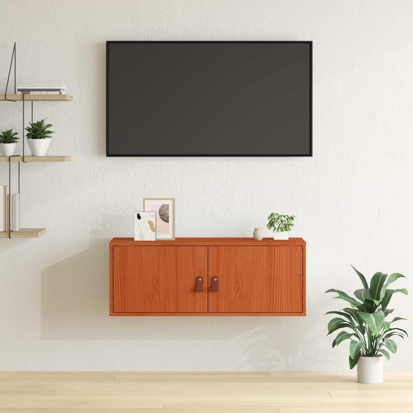 vidaXL Szafka ścienna Woskowy Brąz 80 x 30 x 30 cm Lite drewno sosnowe