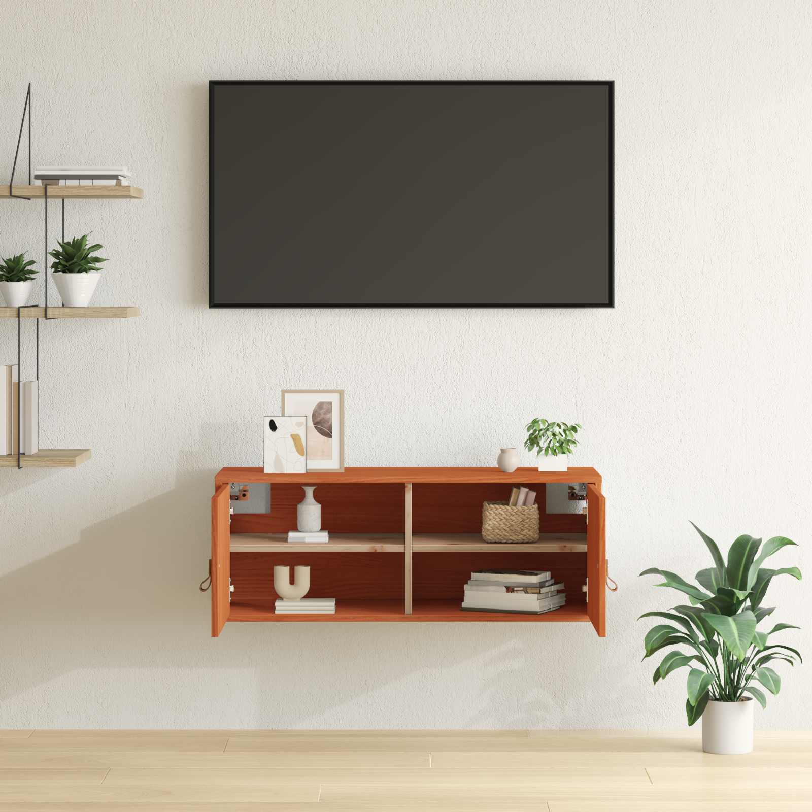 vidaXL Szafka ścienna Woskowy Brąz 80 x 30 x 30 cm Lite drewno sosnowe