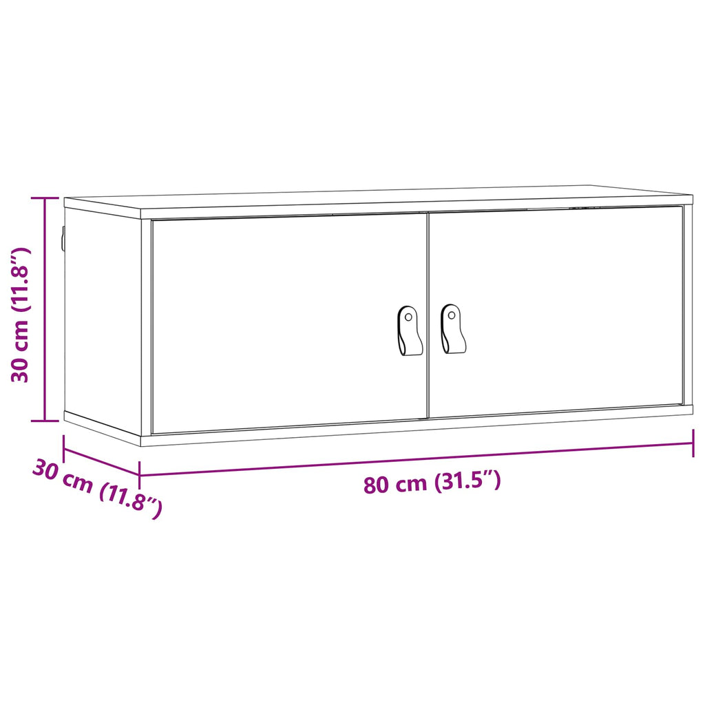 vidaXL Szafka ścienna Woskowy Brąz 80 x 30 x 30 cm Lite drewno sosnowe