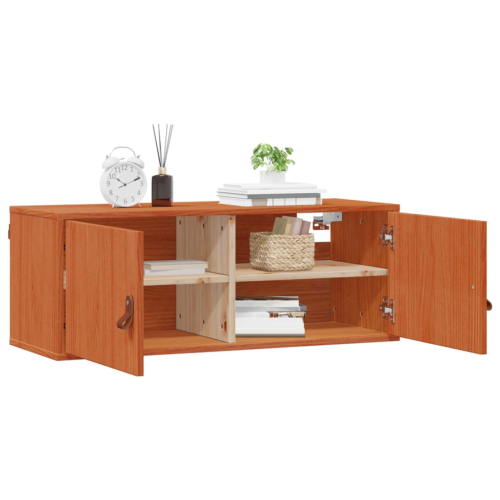 vidaXL Szafka ścienna z półką 2 pcs Woskowy Brąz 80 x 30 x 30 cm