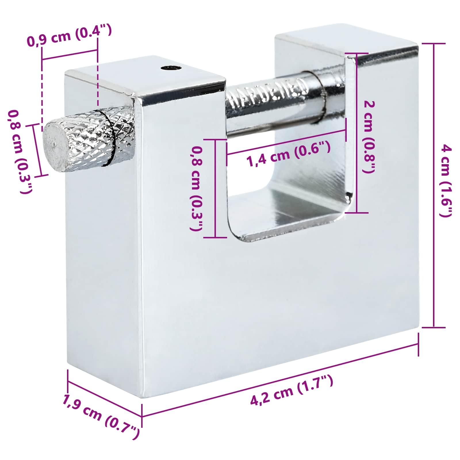 vidaXL Kłódka 2 pcs Srebrny Stal